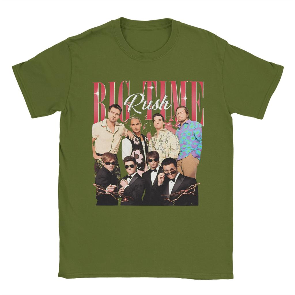 Футболка группы Big Time Rush Летняя 100% хлопковая футболка для мужчин Модная футболка с принтом Футболка с коротким рукавом Y2K Смешные футболки