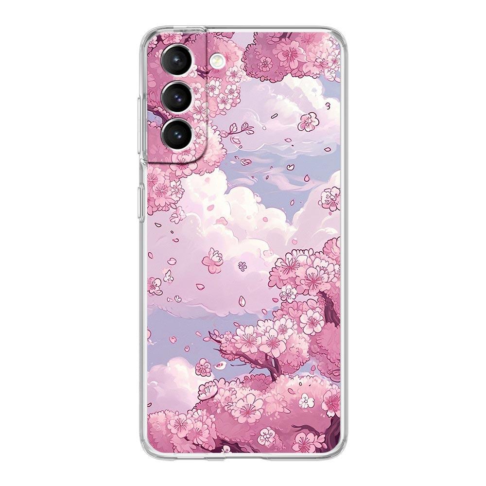 Чехол для телефона 'Цветущая вишня' для Samsung Galaxy S24 S23 S22 S20 Ultra S21 FE 5G S10 S9 Plus S10E S8 Мягкий силиконовый прозрачный чехол