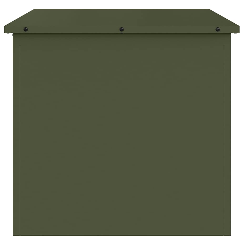 Garden Storage Cushion Box Steel 55 x 50.5 x 50 cm Olive Green