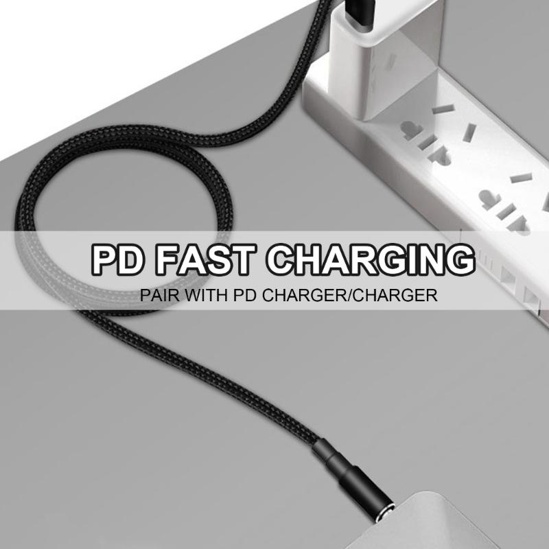 Шнур питания для ноутбука с быстрой зарядкой, наконечник USB C на DC 7.4x5.0 мм, 20 В, для зарядки ноутбуков, плетеный провод