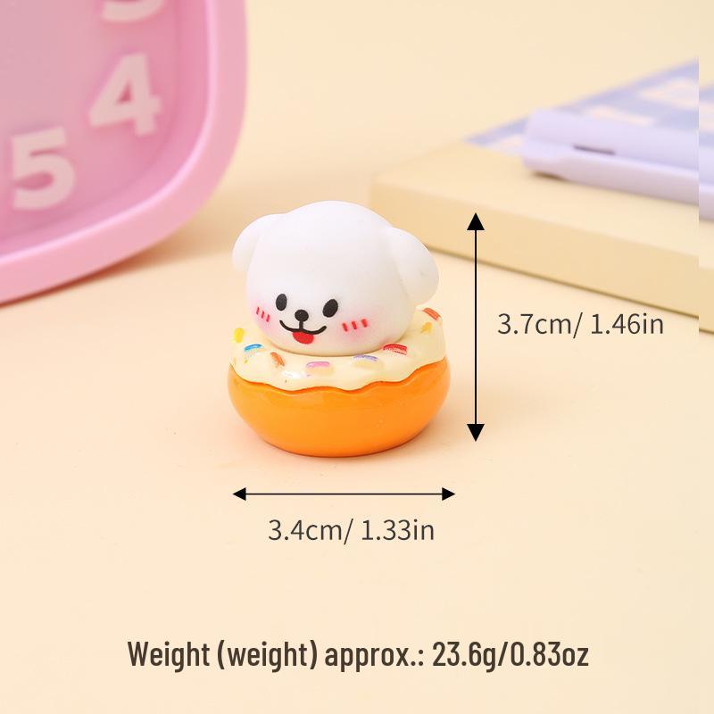 Креативное украшение-пончик с мультяшным животным: 3D DIY Украшение для автомобиля и рабочего стола
