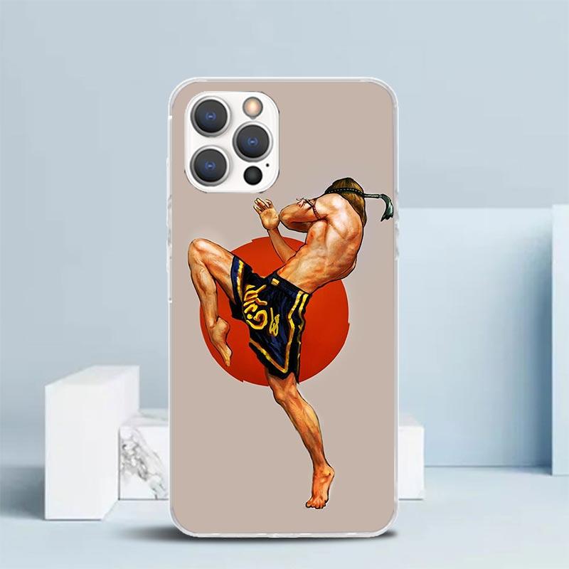 Чехол для телефона Муай Тай Боксерский бой для IPhone 16 17 Air 16E 15 14 Plus 13 Mini 12 11 Pro Max 7 8 + SE 2020 Мягкая задняя крышка из ТПУ 16