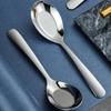 Home Cooking Stainless Steel Kitchen Soup Spoon Flatware Dinner Scoop Tableware
