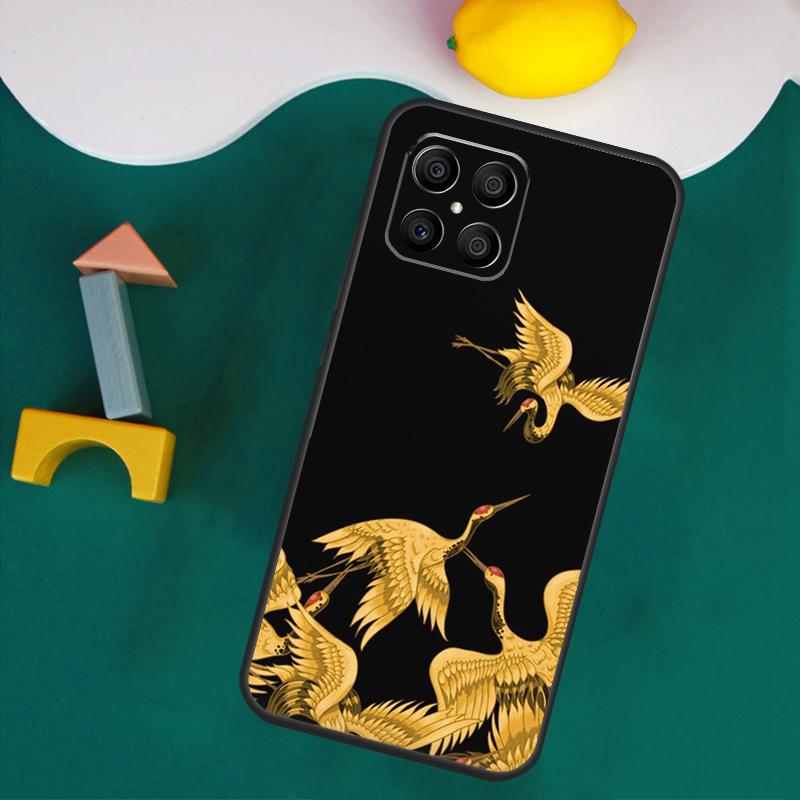 Чехол-книжка Красный журавль для Honor 200 Lite 50 70 90 X9a X8a X8 X9 X8b X9c X9b Honor Magic 5 6 Pro 7 Lite