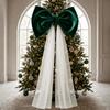 Mesh Tulle Large Velvet Christmas Bow Ornaments Christmas Wreaths Bow  Wedding