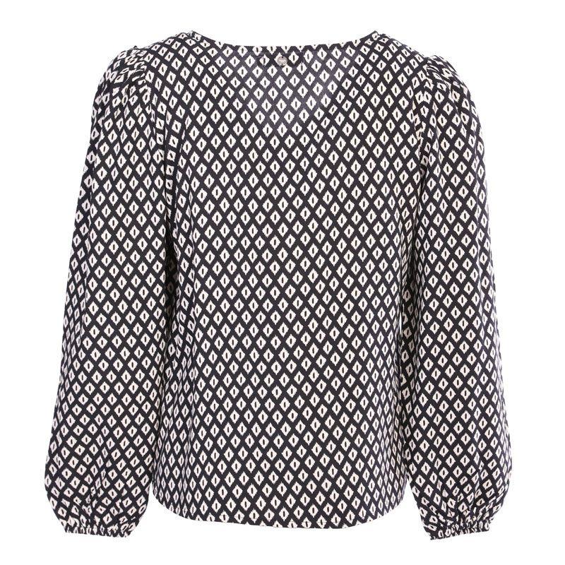 Черный и белый топ Etania с графическим принтом для женщин DEELUXE 74