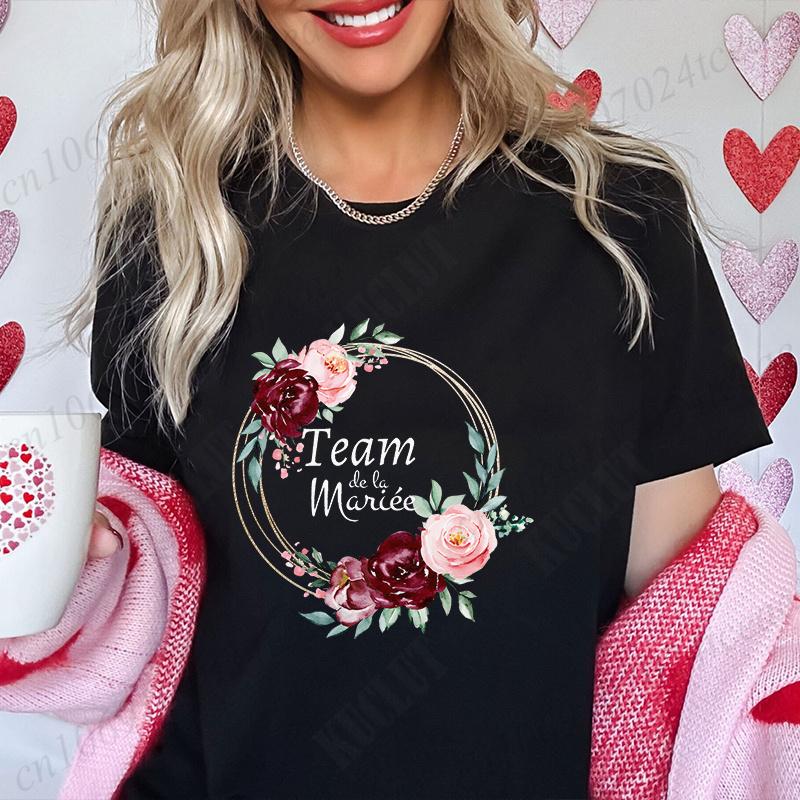 Футболка Team Future Bride с цветочным венком Девичник Свадьба Невеста Девушки Одиночество Прощай Топы