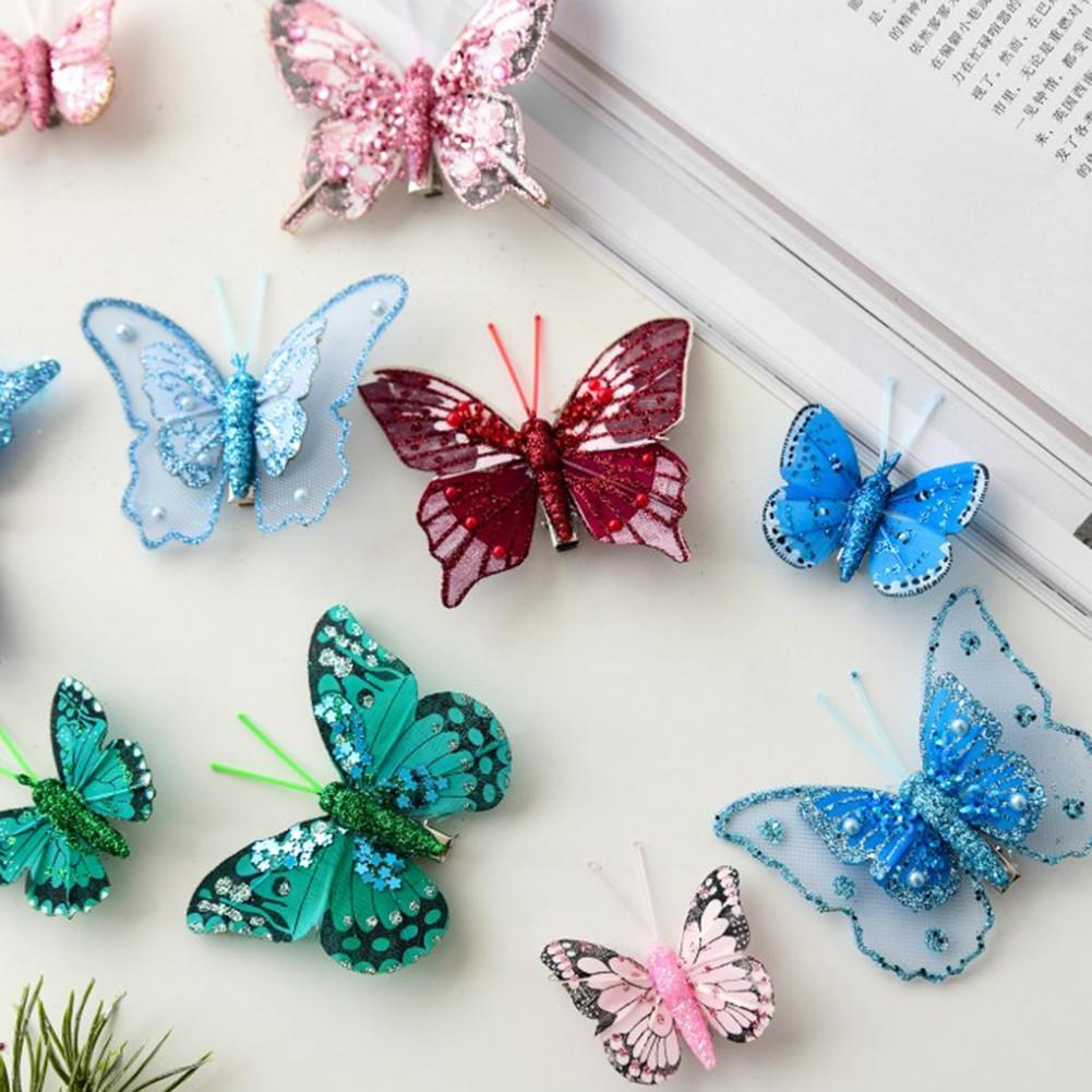 Eye-catching Visual Effect Butterfly Christmas Ornaments Holiday Decorations