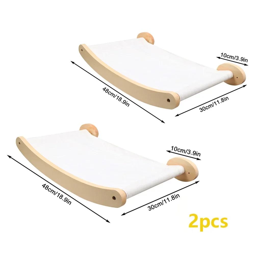 Cat Climbing Shelf Bridge Hammock Wall Cat Furniture Floating Shelves Tree Tower Cats Gym Walk for Scratching and Sleeping