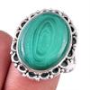 Natural Malachite Gemstone 925 Solid Sterling Silver Jewelry Ring Size 10 M3S48