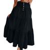 Women's Fashionable Retro Button High Waisted Long Denim Skirt