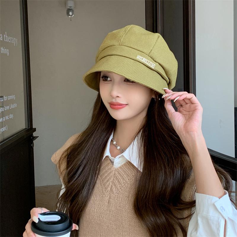 Шляпа женская осенняя корейская версия универсальная восьмиугольная ворсовая шляпа берет художник большая голова модная повседневная шляпа рыбака
