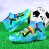 Мужские бесшовные футбольные бутсы для тренировок на траве, высокие, AG/TF, двойные шипы, дышащие, удобные, сто футбольных бутс