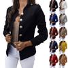 Women's Casual Solid Color Long Sleeve Slim Breasted Small Suit Short Jacket