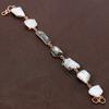 Rough Rainbow Moonstone Handmade Copper Jewelry Bracelet 7-8" K5P13