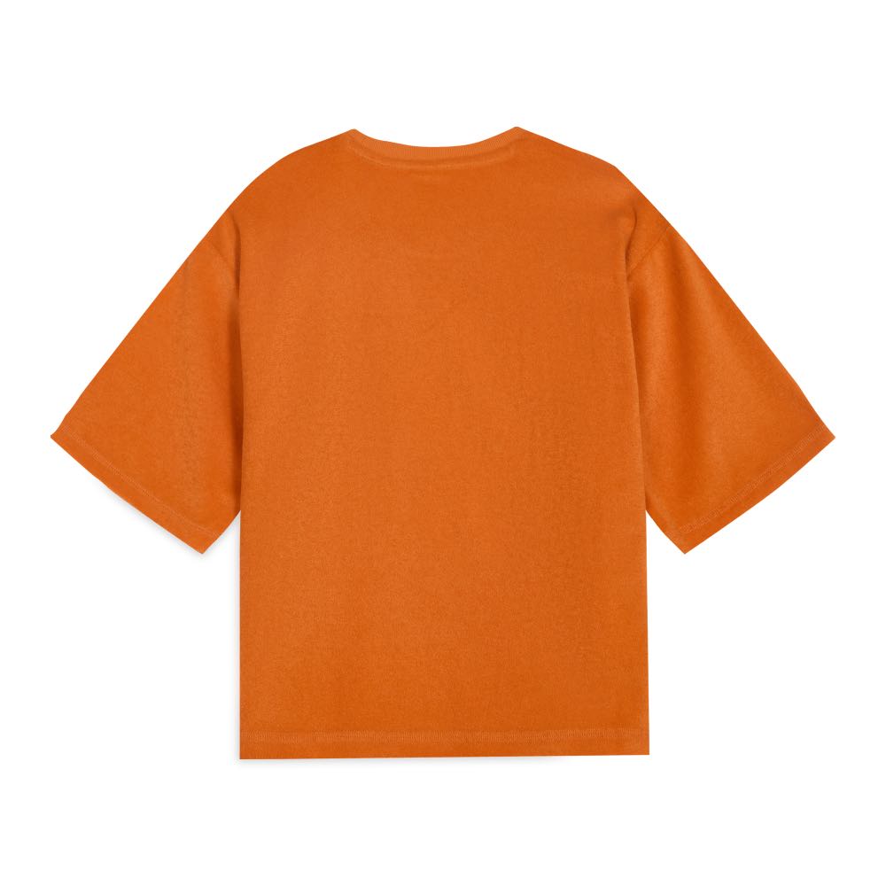 Puma Укороченный пуловер с ворсом, круглым вырезом, коротким рукавом, женские топы 688283-20
