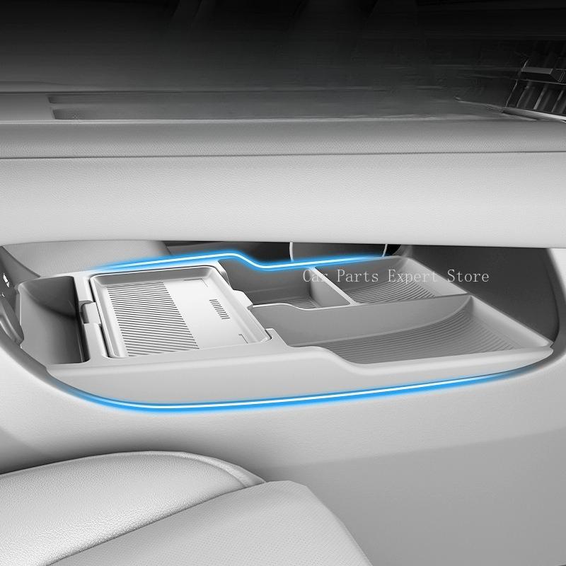 For Leapmotor B01 Central Control Armrest Case Lower Storage Box Case Silicone Gel Car Interior Organizer Tray Pad Accessories