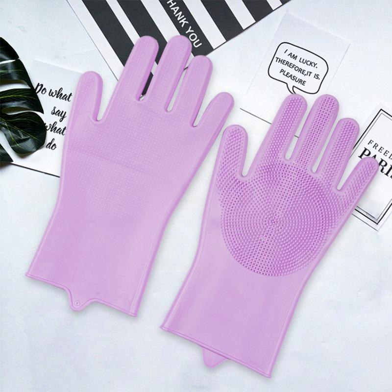 1Pair Multifunctional Silicone Cleaning Gloves Suitable for All Seasons,kitchen Cleaning,anti Slip,good Helper Household Chores