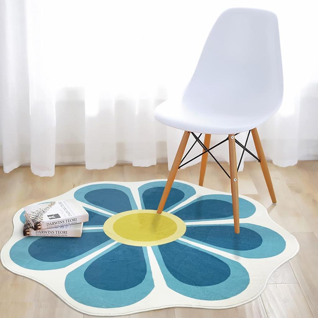 Круглый ковер для гостиной большого размера, прикроватные ковры для спальни, напольный коврик для стула для учебы, милый цветочный стиль, коврики для домашнего декора