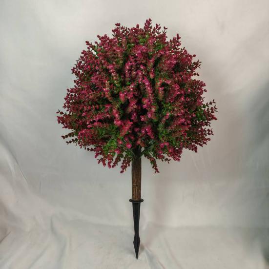 23-дюймовый искусственный шар для топиарной стрижки, искусственное розовое дерево самшита с шипом в земле, устойчивое к ультрафиолетовому излучению, искусственный кустарник для декора крыльца в саду