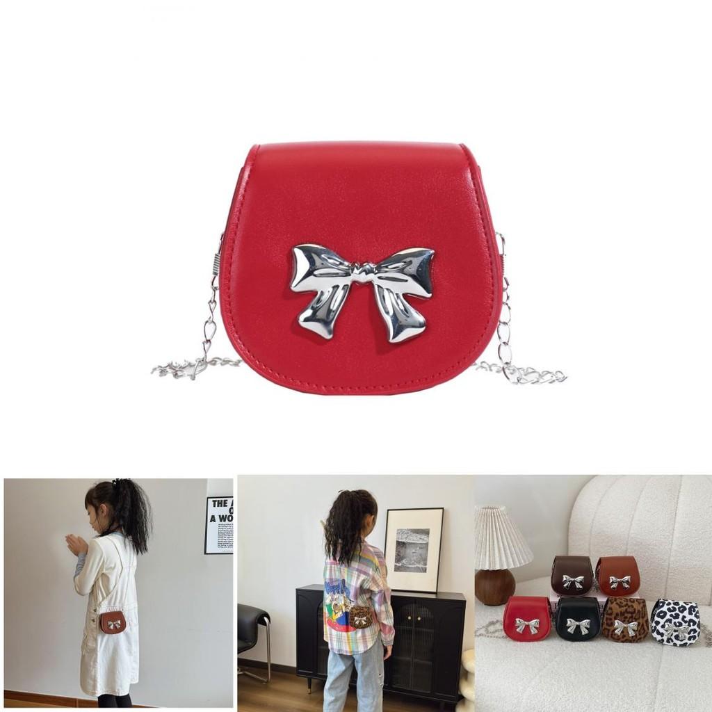 Trendy Mini Shoulder Bag For Kids With Stylish Leopard Print And Elegant Bow Design
