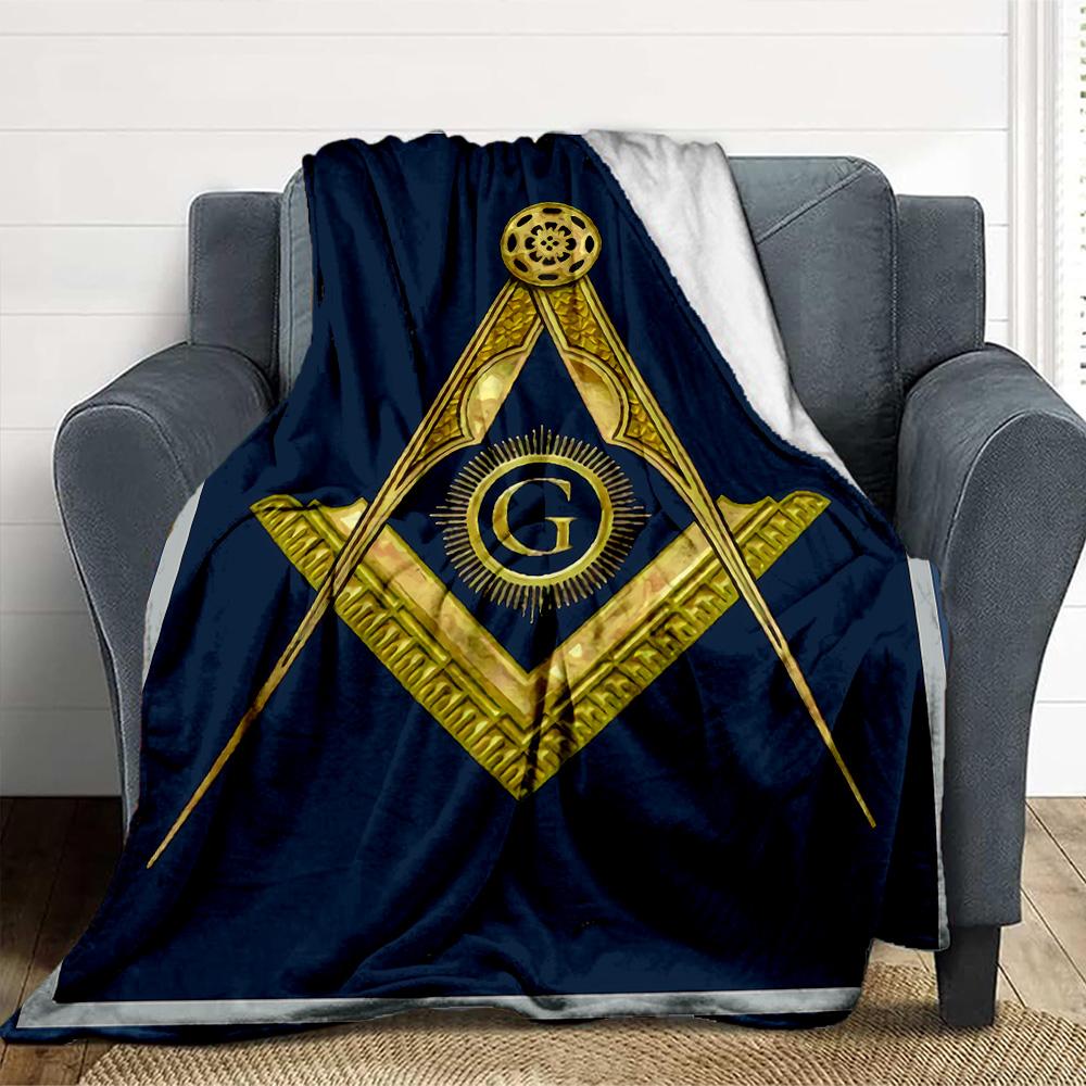 Masonic Symbol Flannel Blanket Throw Blanket Soft Warm Sofa Bed Camping Car home Decor Unique Christmas Gift C9308