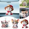 Cartoon Cat Car Pendant Acrylic Cute Kitty Hanging Ornament Lanyard Whimsical Bag