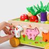 1 комплект, набор игрушек для автомобиля в форме фермы, деревянные многофункциональные блоки для познания животных, подходящие друг к другу блоки для малышей