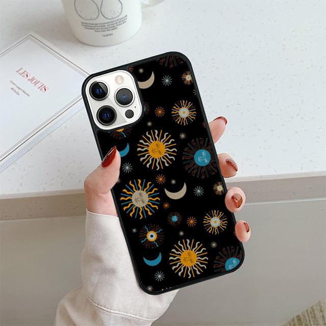 Винтажный Чехол для Телефона Луна и Солнце Звезды Для iPhone 17 Air 13 12 14 15 16 Чехол Для Apple Pro Max 6S Plus Coque