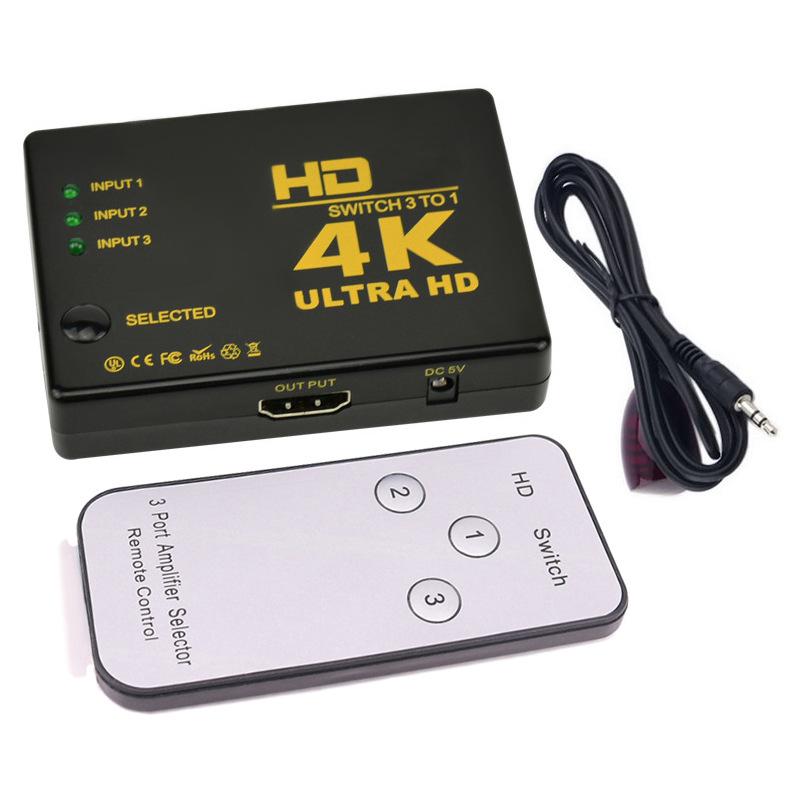 HDMI-переключатель 3 в 1 4K 60 Гц с инфракрасным пультом ДУ