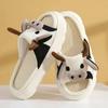 Seasons Universal Indoor Home Cotton Linen Sandals Cute Cartoon Cow Linen Slippers Non-slip Winter Couple Home Cotton Slippers
