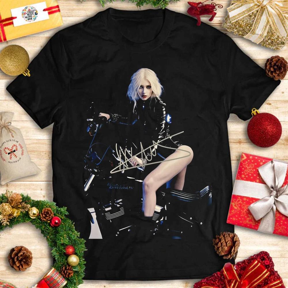Футболка с коротким рукавом Taylor Momsen Черная с подписью Pretty Reckless S-4XL