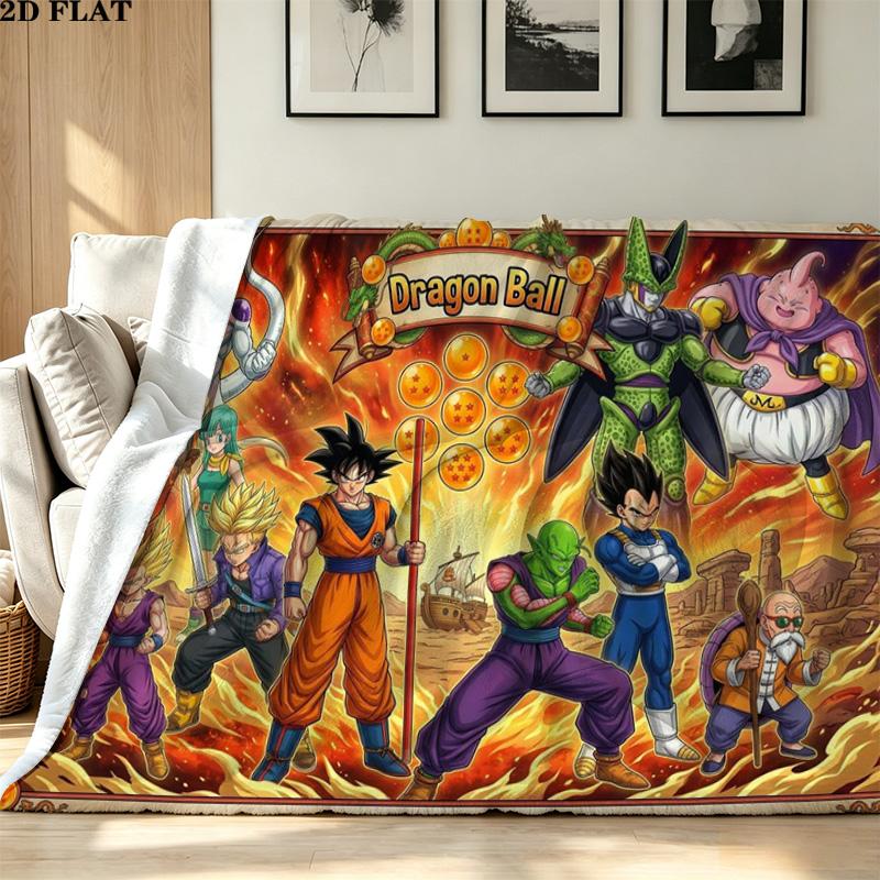 Anime DragonBall Print Flannel Blanket High Quality Warm Comfortable Cover for All Seasons Perfect for Gifts Home Decor