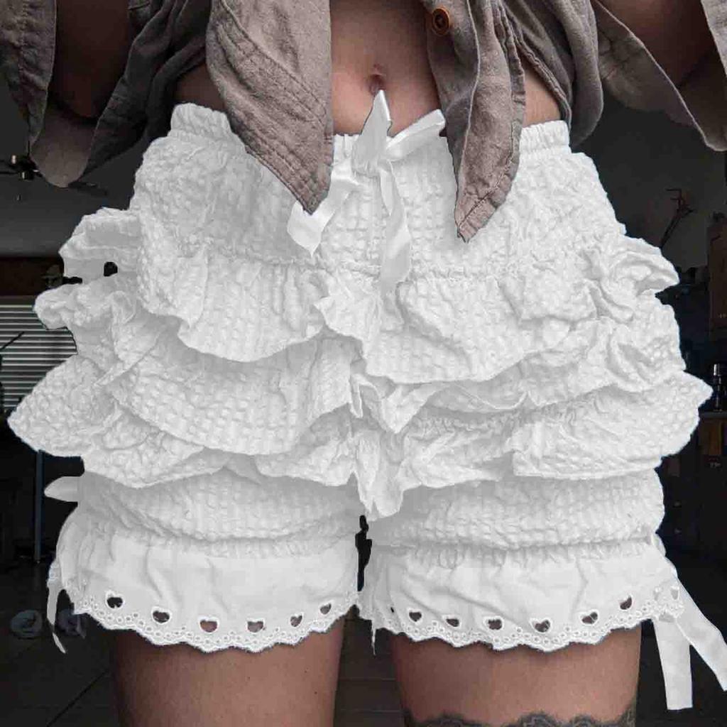 Женские шорты, однотонные, плиссированные, шорты поверх шорт с основой из слоистого материала