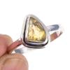 Natural Citrine Gemstone Handmade 925 Solid Sterling Silver Ring Size 8 Z2b00