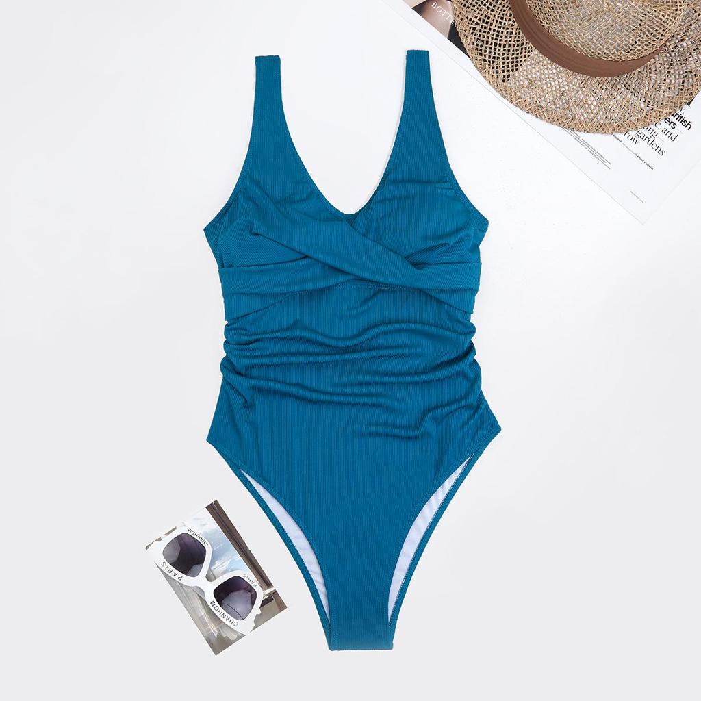 Swimsuit Women's Split High Waist Sleeveless Ins Overshirt Drawstring Printed Bikini