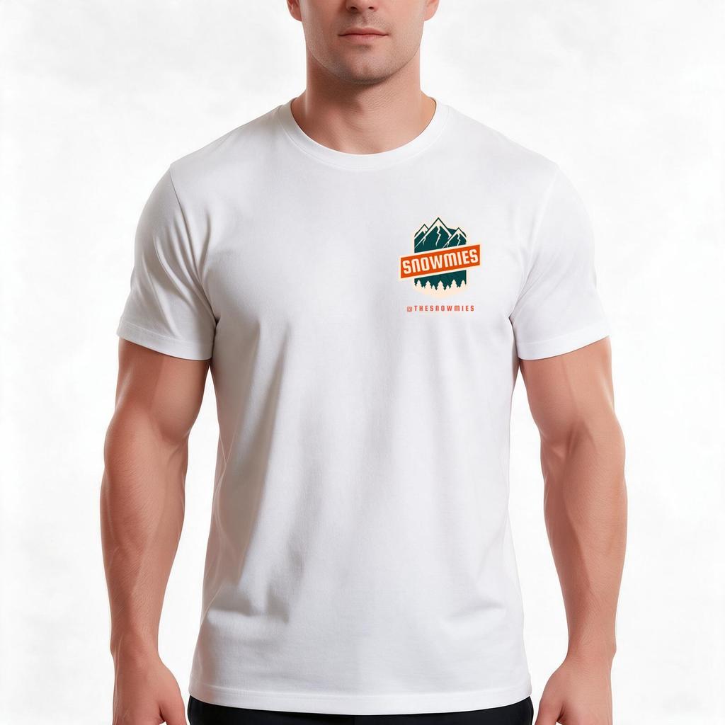 Snowmies Green And Orange Logo Tshirt Summer Casual Cotton Tee Oversized Streetwear Tops Vintage Graphic Print