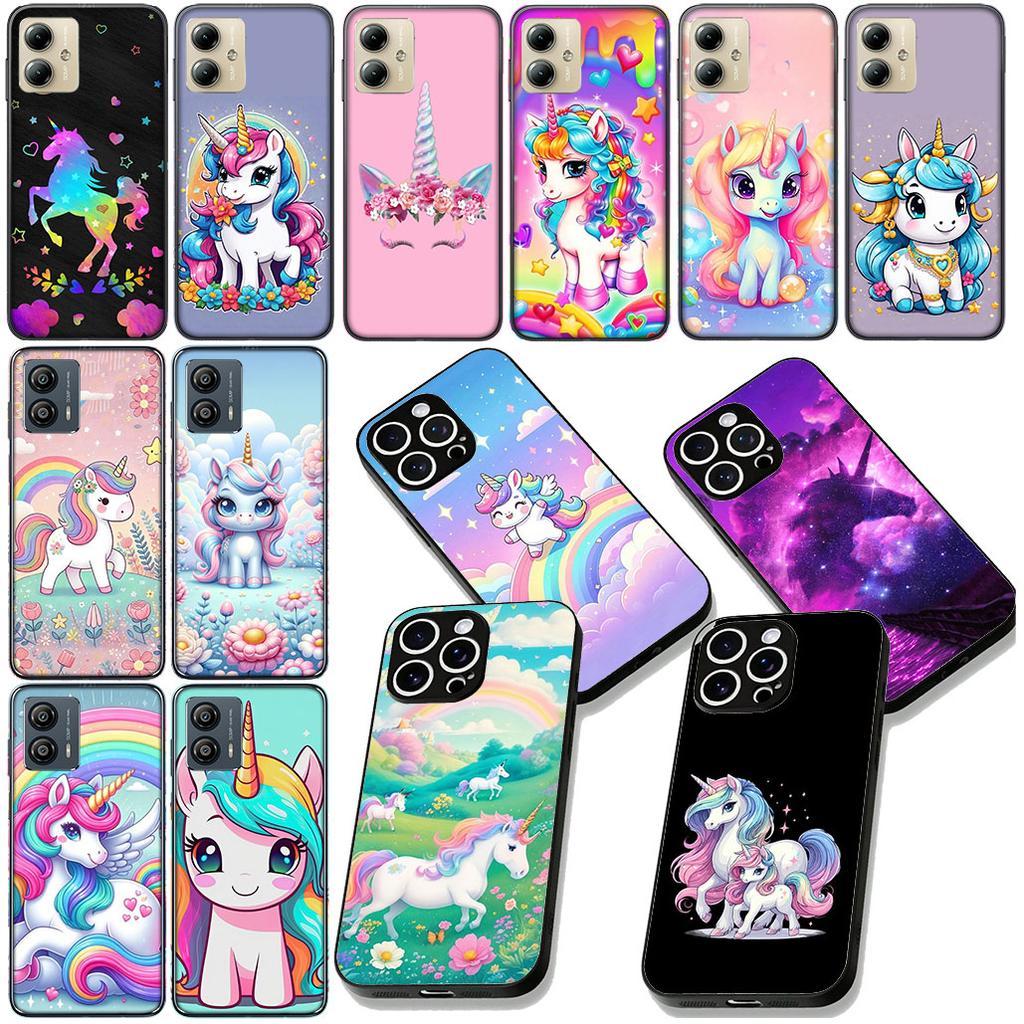 Cartoon Unicorn Horse Anime Phone Case for Motorola Moto Edge 50 30 Fusion 40 NEO Ultra Pro G22 G23 G20 G35 G84 G13 G53 Cover