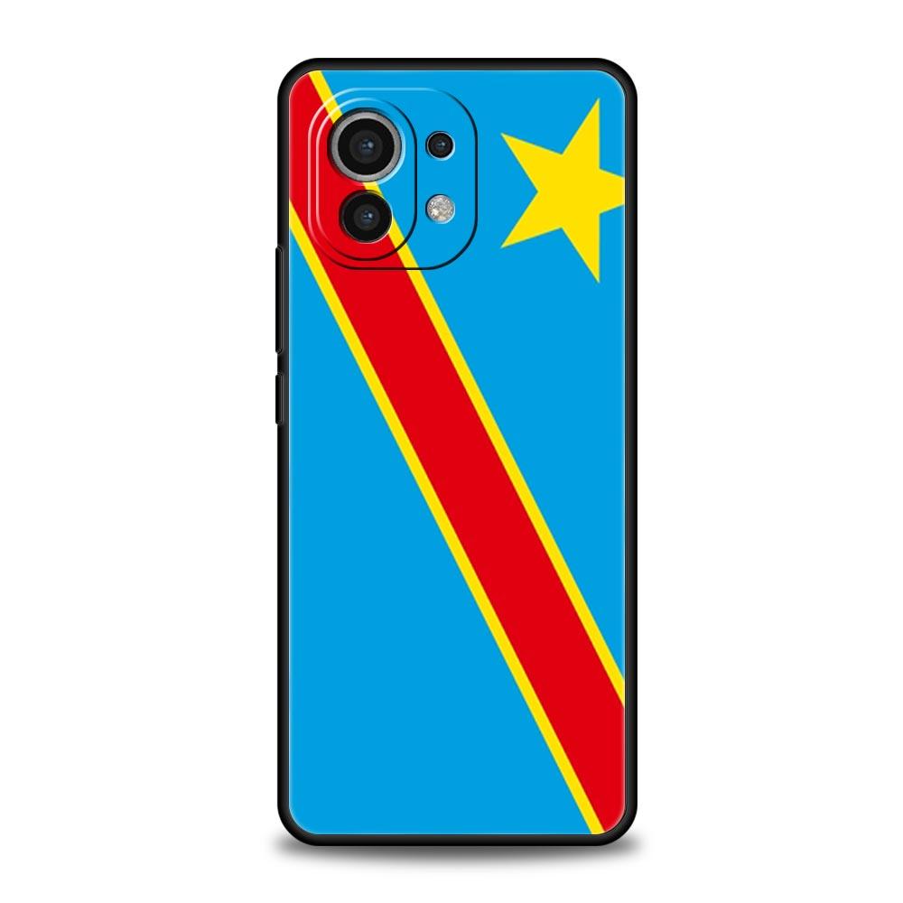 Чехол для телефона с флагом Конго для Xiaomi 14 13 12 11 Lite 13T 12T 11T Pro 9T Mi Poco X6 X5 M3 X3 Pro F5 F4 F3 5G силиконовый черный чехол