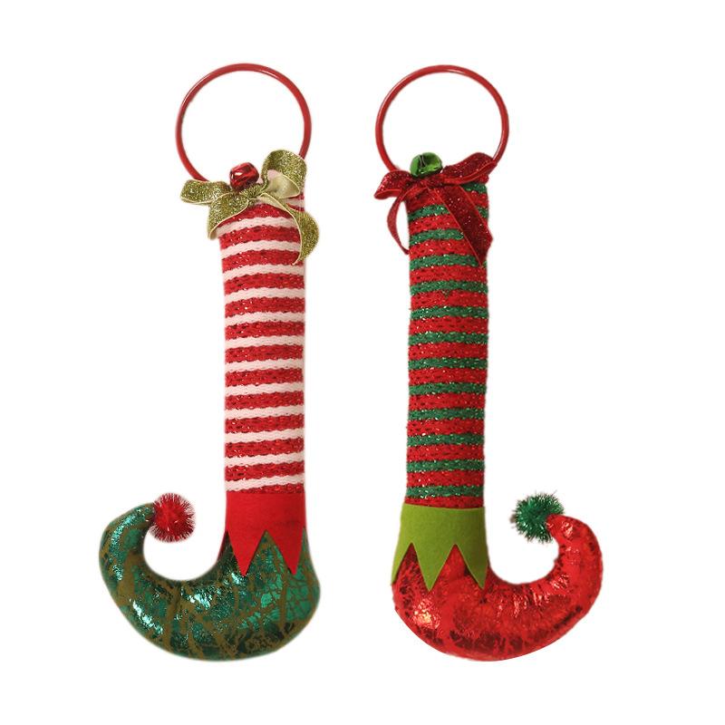 New Christmas decorations: Elf feet, iron rings, door hanging bells, holiday home doors, elf boots, door rings