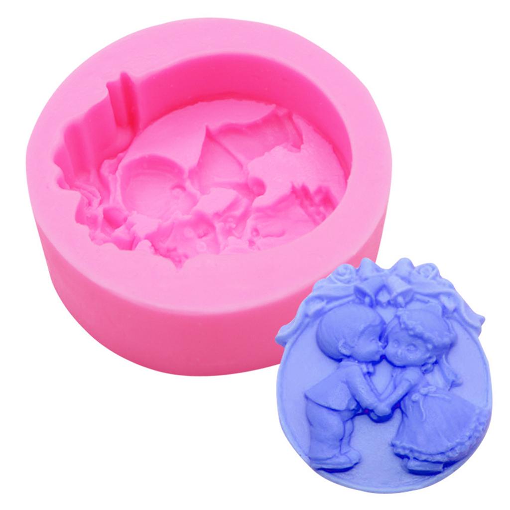 Candle Moulds Candle Making Tools Clay Mould Crafts Moulds Girl and Boy Shaped Silicone Material for Hand-Making Lover