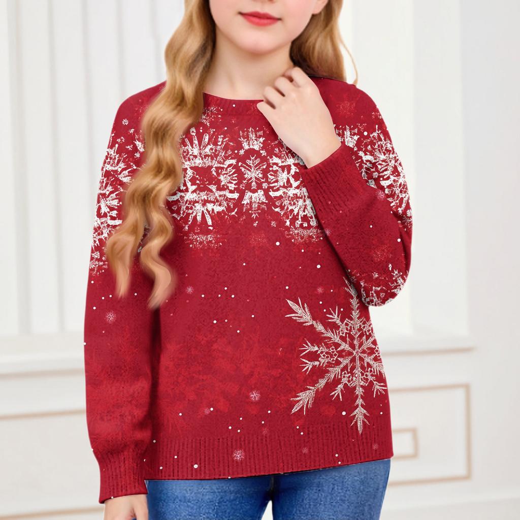 Christmas Day Sweatshirts For Children Boys And Girls Knit Sweater Cute Shirt Fall Crewneck Pullover Tops