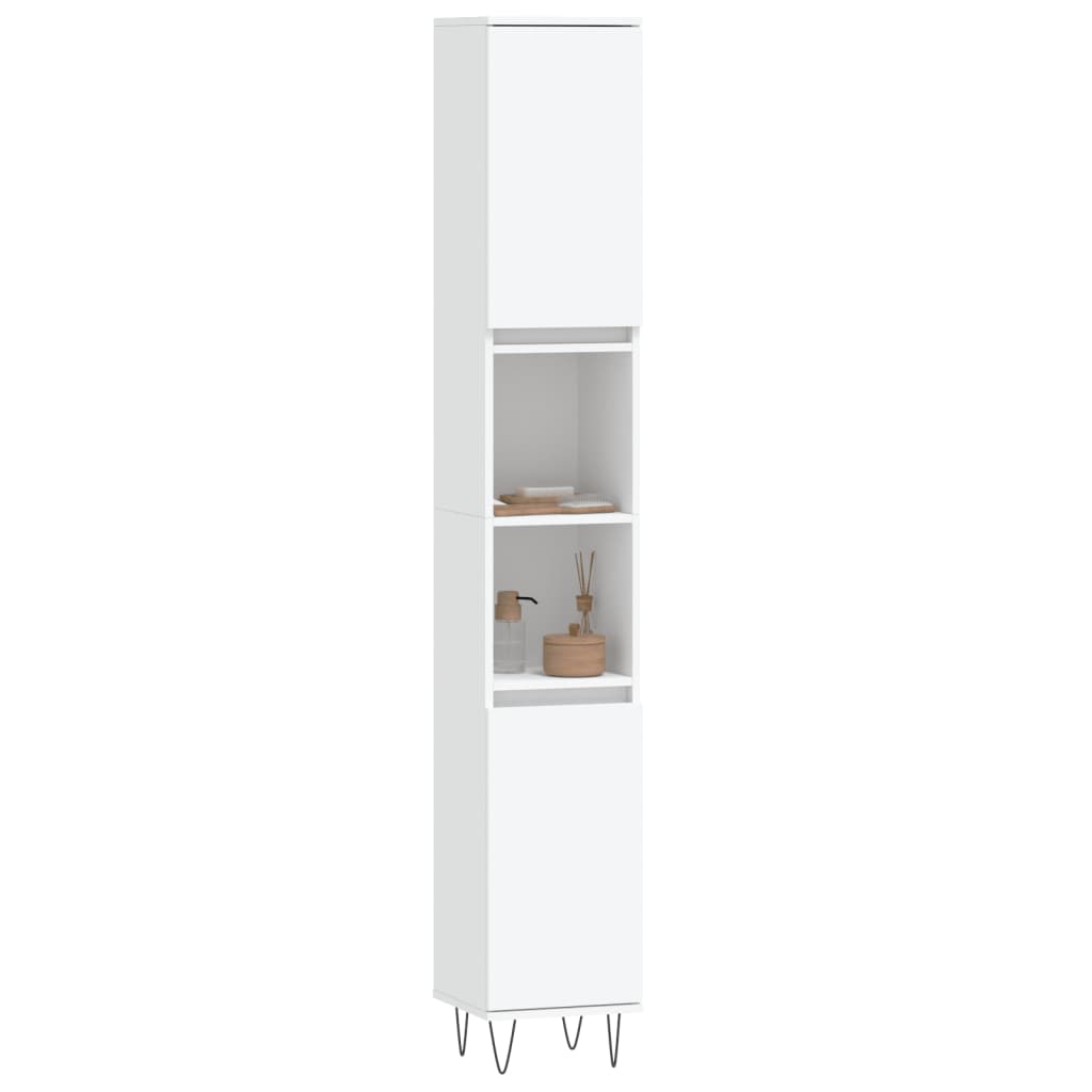 Bathroom Cabinet White 30 x 30 x 190 cm Engineered Wood