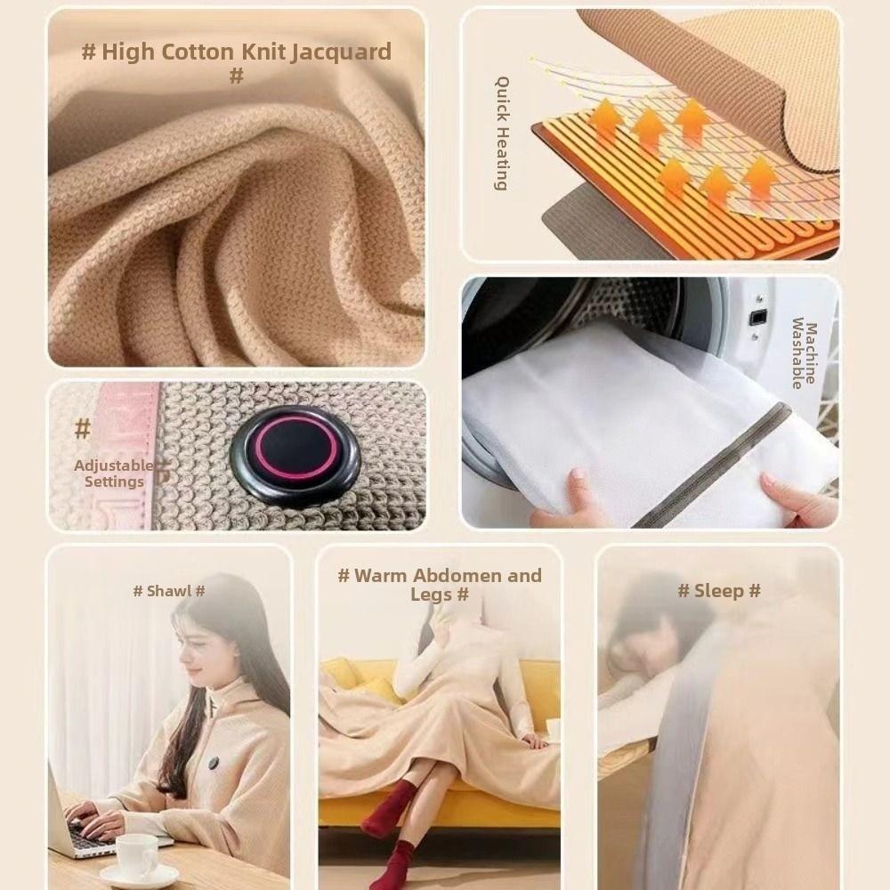 Wearable Electric Heated Blanket 3 Heating Levels Body Warmer Wrap Warm Heating Scarf Travel