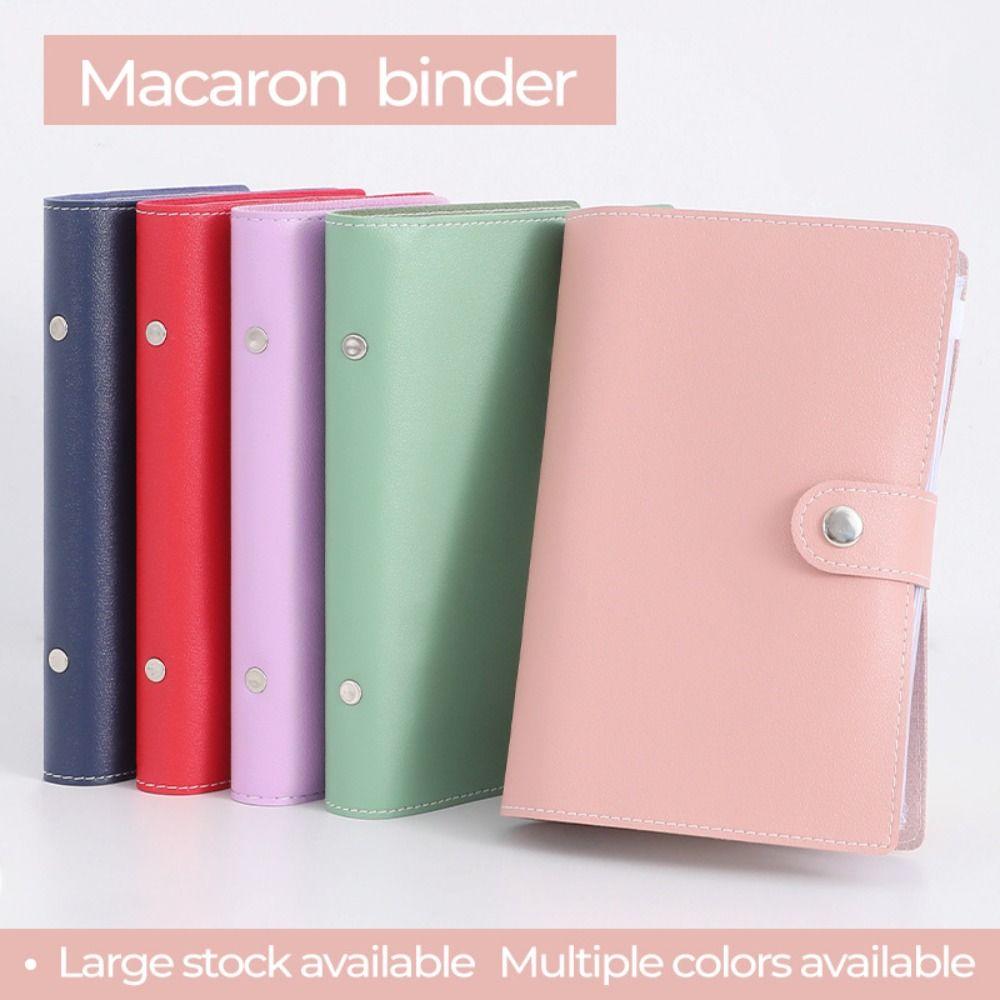 Macaron Money Organizer PU Leather Loose-leaf Notebook Durable Cash Saving Planner Planner