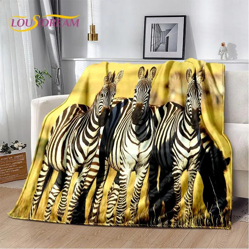 Wild Animal Zebra Soft Plush Blanket,Flannel Blanket Throw Blanket for Living Room Bedroom Bed Sofa Picnic Cover Bettdecke Kids