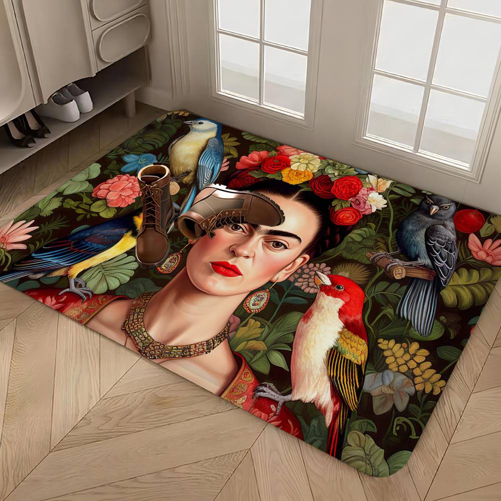Vintage Artist F-Frida K-Kahlo Door Mat Kids Room Bedroom Decoration Balcony Anti-Slip Doormat Living Room Doormat Area Rug