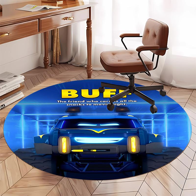 Batwheels Printed Round Rug Carpet Chair Rug Area Rug Entryway Doormats,for Office Chair Living Room Bedroom Kitchen Room.