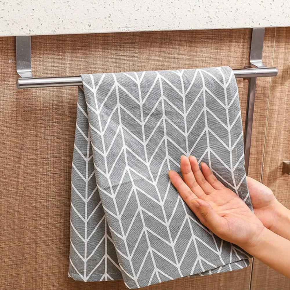 Одинарный держатель для полотенец, неперфорированный, для подвешивания полотенец, без сверления, для задней стенки дверцы шкафа, для кухни, ванной комнаты, для вешалки для полотенец