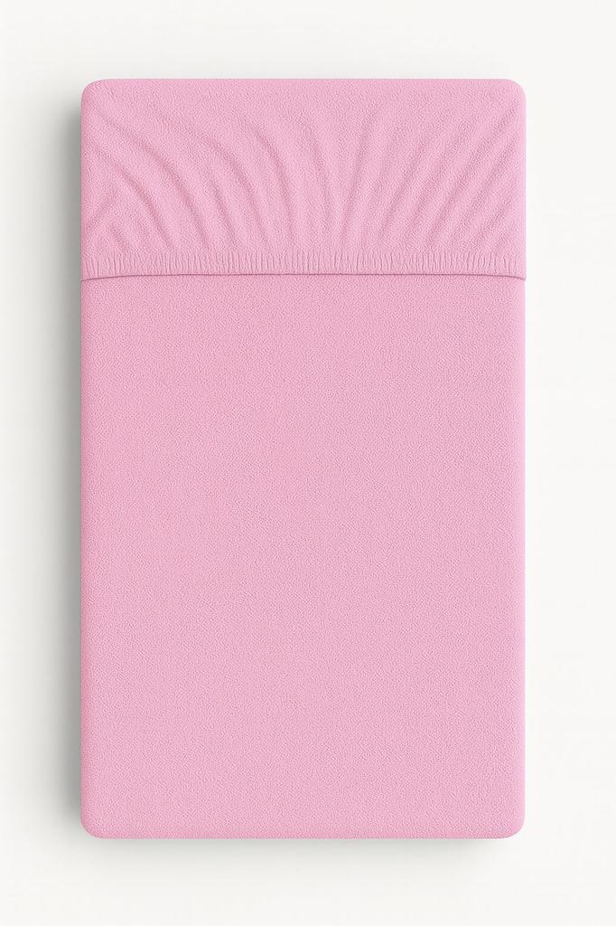 Terry fitted sheet for a crib 140x70cm - pink